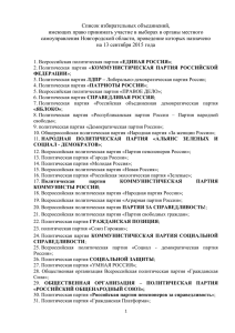 Список избирательных объединений, самоуправления Новгородской области, проведение которых назначено
