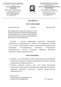 Принято постановление о Молодежном Совете Татарстанской