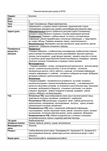 Технологическая карта урока по ФГОС Биология  6