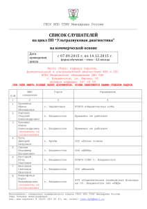 ПП Ультразвуковая диагностика, дата пров. ц. с 07.09.2015 по