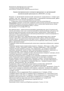 Анализ контроля за ВР - Образование Костромской области