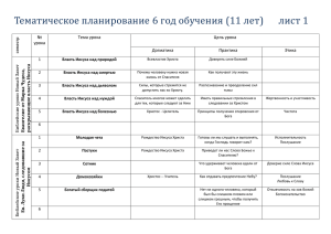 Тематическое планирование 6 год обучения (11 лет)   лист...  естр сем