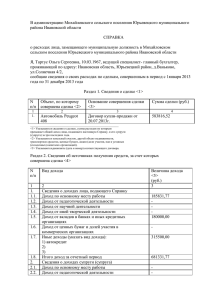 Справка о расходах Тартус О.С. - Администрация Михайловского