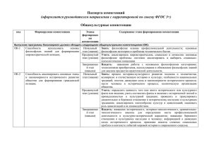 Паспорта общекультурных компетенций - Учебно