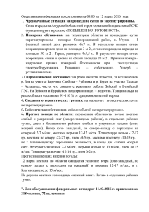 Оперативная информация по состоянию на 08.00 на 12 марта 2016... Чрезвычайные ситуации за прошедшие сутки не зарегистрированы.