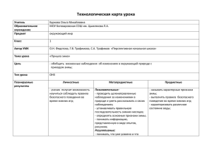 Технологическая карта урока