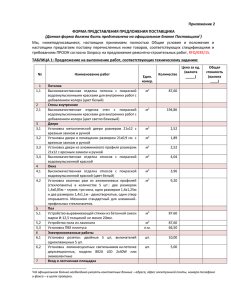 Приложение 2 ФОРМА ПРЕДСТАВЛЕНИЯ ПРЕДЛОЖЕНИЯ ПОСТАВЩИКА )