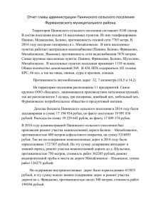 Отчет главы администрации Панинского сельского поселения