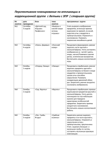 Перспективное планирование по аппликации в