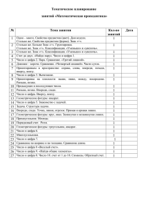 Тематическое планирование занятий «Развитие