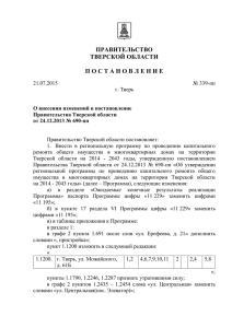 Постановление Правительства Тверской области от 21 июля