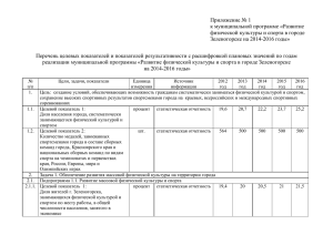 Приложение № 1 к муниципальной программе «Развитие Зеленогорске на 2014-2016 годы»