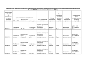 Ежегодный план проведения контрольных мероприятий за