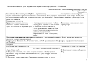 Технологическая карта  урока окружающего мира в 1 классе, программа...