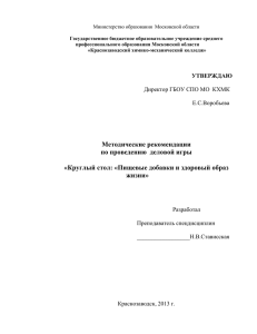 Министерство образования  Московской области  Государственное бюджетное образовательное учреждение среднего