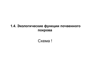 1.4. Экологические функции почвенного покрова