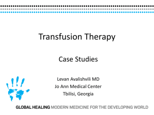 Transfusion therapy