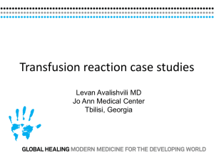 Transfusion reaction case studies