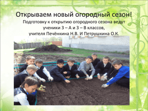 Презентация "Новый огородный сезон"