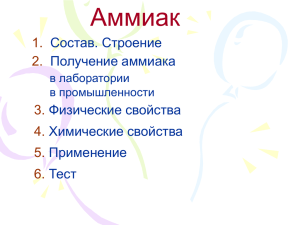 Аммиак 1. 2. 3.