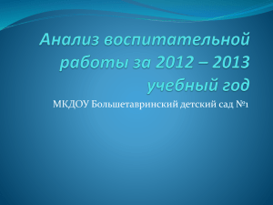Анализ воспитательной работы за 2012 – 2013 учебный год ()