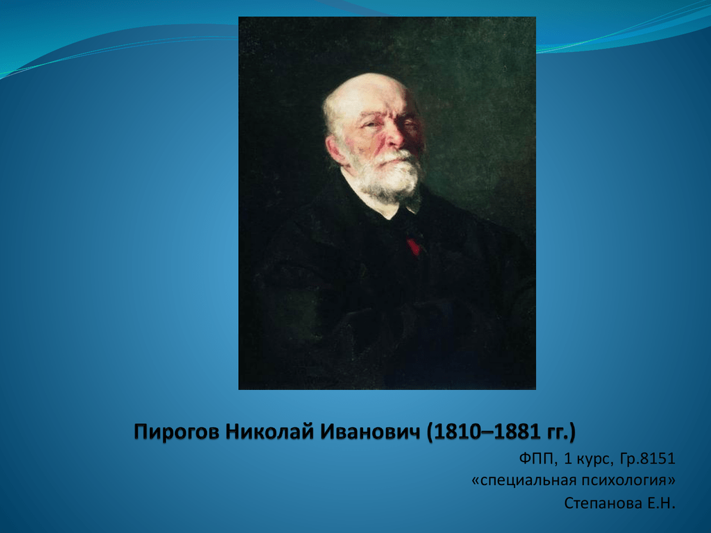 Великий русский врач пирогов впр. Н И пирогов 1810 1881 вклад.