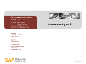 Финансовый учет FI Университетский альянс SAP Версия
