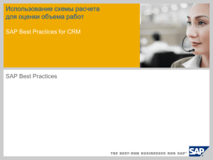 Использование схемы расчета для оценки объема работ SAP Best Practices for CRM