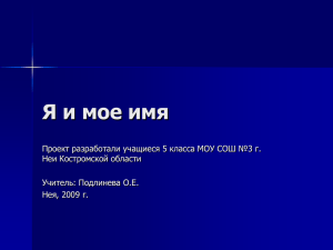 Я и мое имя - Образование Костромской области