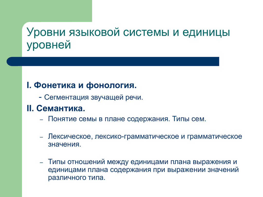 Виды сии. Уровни языковой системы. Фонетика и фонология. Единицы и уровни языковой системы. Лексический уровень языковой системы.