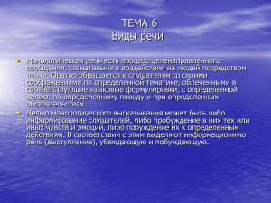 ТЕМА 6 Виды речи