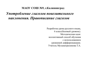 "Правописание глаголов повелительного наклонения".