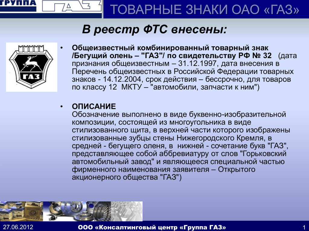 Промышленный образец и товарный знак