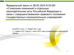 реформиров. мун.учр. здрав.в 2011г.в связи с соверш.правового