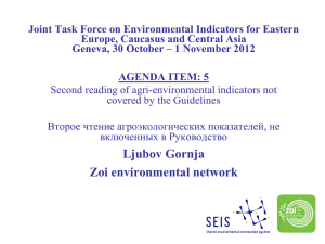 Joint Task Force on Environmental Indicators for Eastern