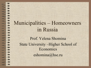 Municipalities - homeowners in Russia for toulousa