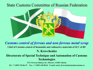 State Customs Committee of Russian Federation N. Kravchenko