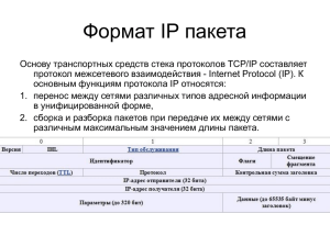 Формат IP пакета
