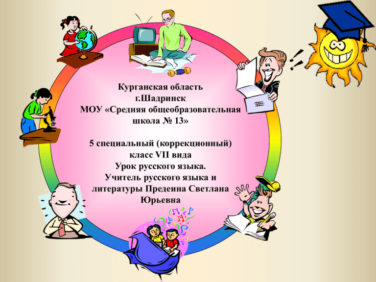 Русский язык коррекционной школы класс 8