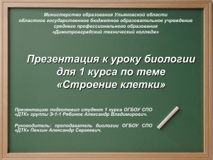 Министерство образования Ульяновской области областное государственное бюджетное образовательное учреждение