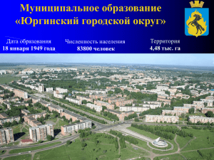 Муниципальное образование «Юргинский городской округ» Территория Дата образования