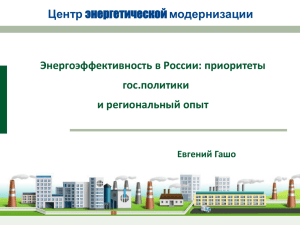Энергоэффективность в России: приоритеты гос.политики и