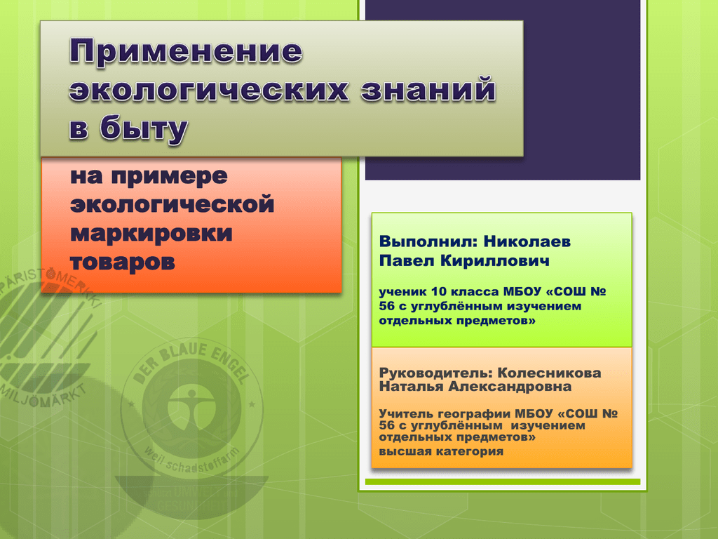 Применение экологических знаний в практической деятельности человека презентация