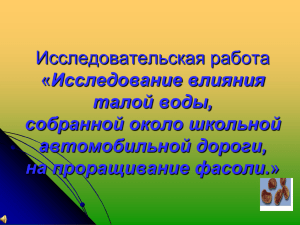 презентация на тему Влияние талой воды на прорастание