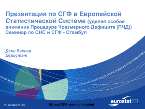 Презентация по СГФ в Европейской Статистической Системе уделяя особое (