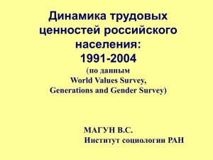 Динамика трудовых ценностей российского населения:1991-2004