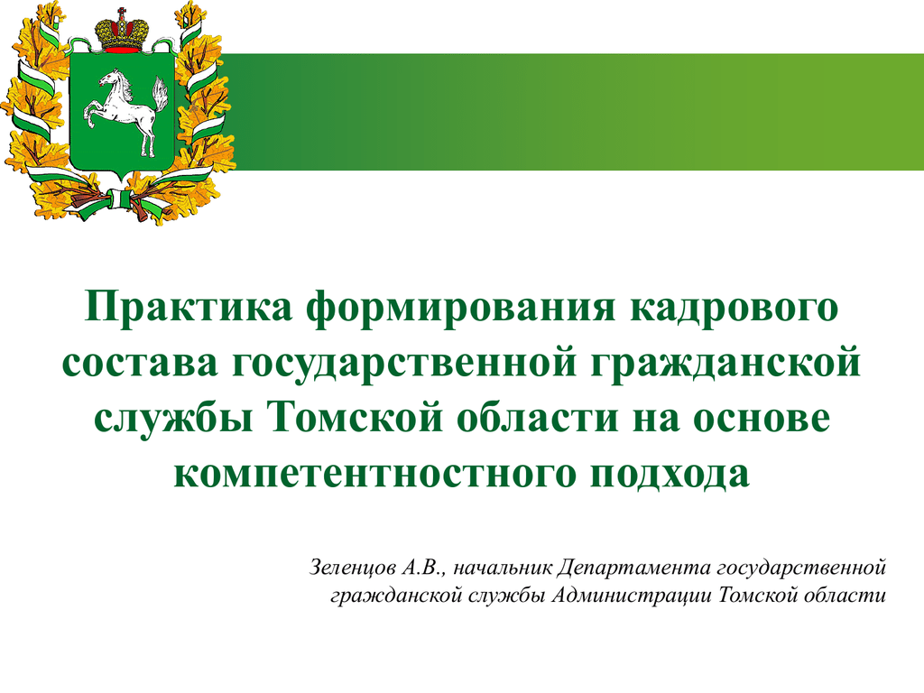 Служба томская область. Формирование кадрового состава государственной службы. Компетентностный подход в государственной службе. Структура государственной гражданской службы Томской области. Департаменты администрации Томской области.