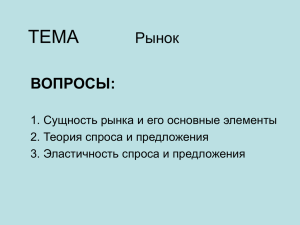 ТЕМА Рынок ВОПРОСЫ: