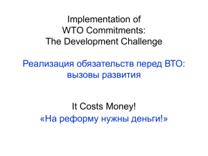 Implementation of WTO Cmmitments: The