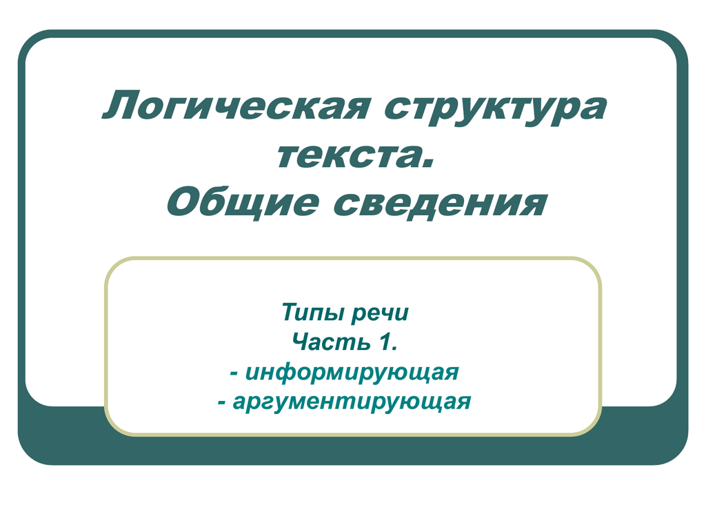 Схема строения текста